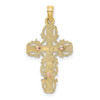 10k Yellow and Rose Gold with Lace Trim Crucifix Pendant