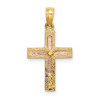 14k Yellow and Rose Gold Polished Cross Pendant