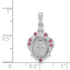 925 Sterling Rhodium-Plated Polished Miraculous Pink Cubic Zirconia Pendant