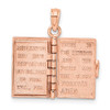 14k Rose Gold 3-D Holy Bible with Lords Prayer Moveable Pendant