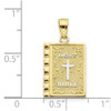 10k Yellow Gold With Rhodium-Plating Holy Bible Pendant