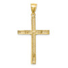 10k Yellow Gold with Rhodium-Plating Diamond-cut Crucifix Pendant 10C1063