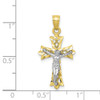 10k Yellow Gold with Rhodium-Plating Filigree Crucifix Pendant 10C1071