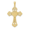 10k Yellow Gold With Rhodium-Plated Cut-Out Crucifix Pendant