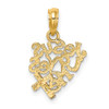 14k Two-Tone Gold Jesus Loves Me Pendant