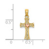 14k Two-tone Gold with Heart In Cross Pendant