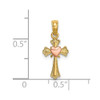 14k Two-tone Gold Cross with Heart Pendant K9088