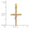 14k Two-Tone Gold Cross Crucifix Pendant