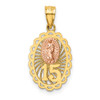 14k Two-Tone Gold 15 Guadalupe Pendant