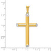 14k Gold with Rhodium-Plating 3-D Hollow Cross Pendant K3622