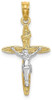 14k Gold With Rhodium-Plating Inri Crucifix Pendant