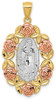 14k Two-tone Gold White Rhodium Our Lady of Guadalupe Pendant