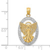 14k Yellow Gold And Rhodium Believe/Peace/Faith/Hope Angel Pendant