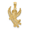 14k Yellow Gold And Rhodium Diamond-Cut Praying Angel Pendant