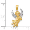 14k Yellow Gold And Rhodium Diamond-Cut Praying Angel Pendant