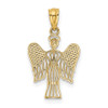 14k Yellow Gold and Rhodium Angel Pendant REL160