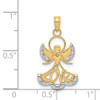 14k Yellow Gold And Rhodium Love Angel Pendant