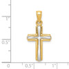 14k Yellow Gold and Rhodium Cross Pendant D3190