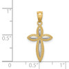 14k Yellow Gold and Rhodium Passion Cross Pendant