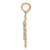 14k Yellow Gold and Rhodium Mother Holding Baby Pendant