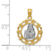 14k Yellow Gold and Rhodium Mother Holding Baby Pendant