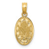 14k Yellow Gold with Rhodium Miraculous Medal Pendant