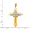 14k Yellow and White Gold Polished Cross Pendant