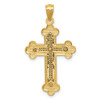 14k Yellow and White Gold Budded Cross Pendant