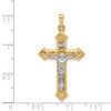 14k Yellow and White Gold Polished and Textured Inri Crucifix Pendant XR1659