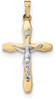 14k Yellow and White Gold Polished Inri Latin Crucifix Pendant XR1637