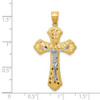 14k Yellow and White Gold Diamond-Cut Passion Crucifix Pendant K6305