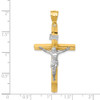 14k Yellow and White Gold Inri Hollow Latin Crucifix Pendant K505