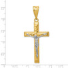14k Yellow and White Gold Diamond-Cut Crucifix Pendant K6303