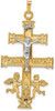 14k Yellow and White Gold Cara Vaca Crucifix Pendant C1427
