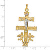 14k Yellow and White Gold Cara Vaca Crucifix Pendant C1427