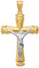 14k Yellow and White Gold Crucifix Pendant C1986