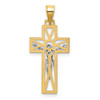 14k Yellow and White Gold Crucifix Pendant D3677