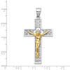 14k Yellow and White Gold Crucifix Pendant D347