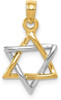 14k Yellow and White Gold Polished Star Of David Pendant