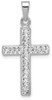 925 Sterling Silver Rhodium Plated Stellux Synthetic Crystal Cross Pendant