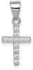 925 Sterling Silver Rhodium-Plated Cubic Zirconia Cross Pendant QC8212