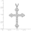 925 Sterling Silver Rhodium-Plated Cubic Zirconia Cross Pendant QC3317