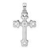 925 Sterling Silver Rhodium-Plated Cubic Zirconia Heart Cross Pendant