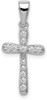 925 Sterling Silver Rhodium Plated Cubic Zirconia Cross Pendant