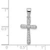 925 Sterling Silver Rhodium Plated Cubic Zirconia Cross Pendant