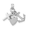 10k White Gold Faith, Hope and Charity Pendant