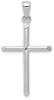 10k White Gold Tubular Cross Pendant