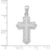 10k White Gold Lace Trim Cross Pendant