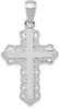 10k White Gold Lace Trim Cross Pendant