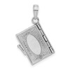 14k White Gold 3-D with Moveable Pages Ten Commandments Book Pendant